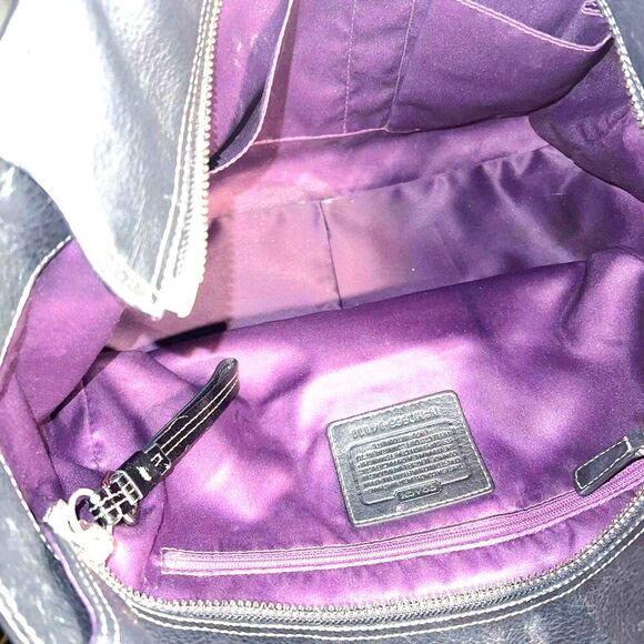 Coach Madison Tribeca East West Black Pebbled Leather Bag # 14111  - EUC - Picture 8 of 10